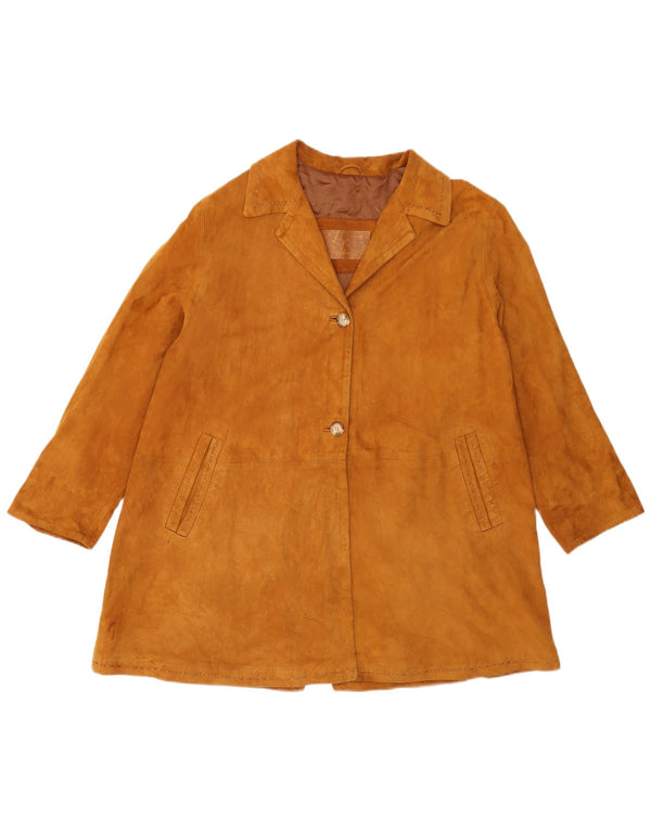 Vintage Damen Wildlederjacke UK 14 Mittelbraunes Leder