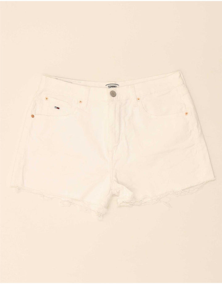 TOMMY HILFIGER Womens Denim Shorts W28 Medium White Cotton