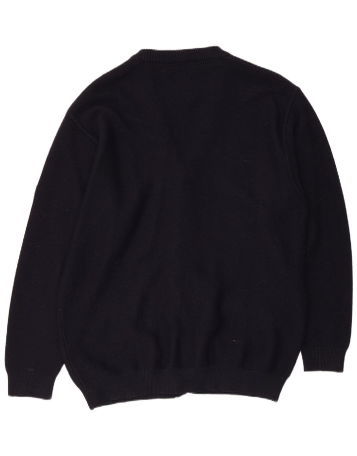 GREEN COAST Herren-Strickjacke IT 54 XL Marineblaue Merinowolle