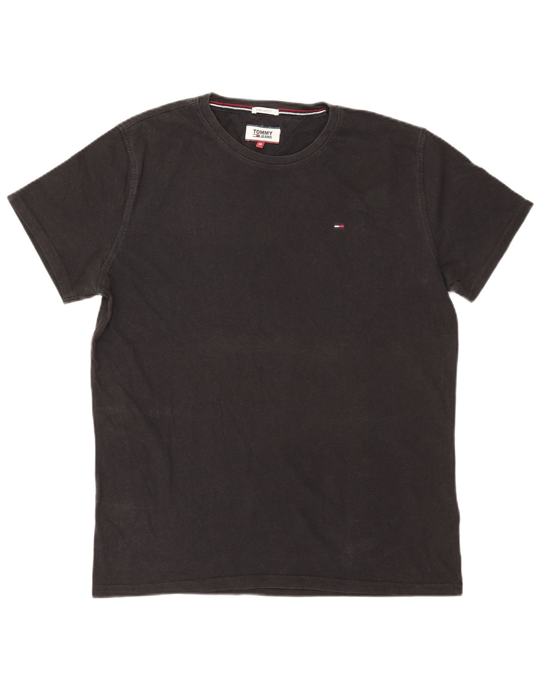 Tommy Hilfiger Herren-T-Shirt mit normaler Passform, mittelschwarze Baumwolle