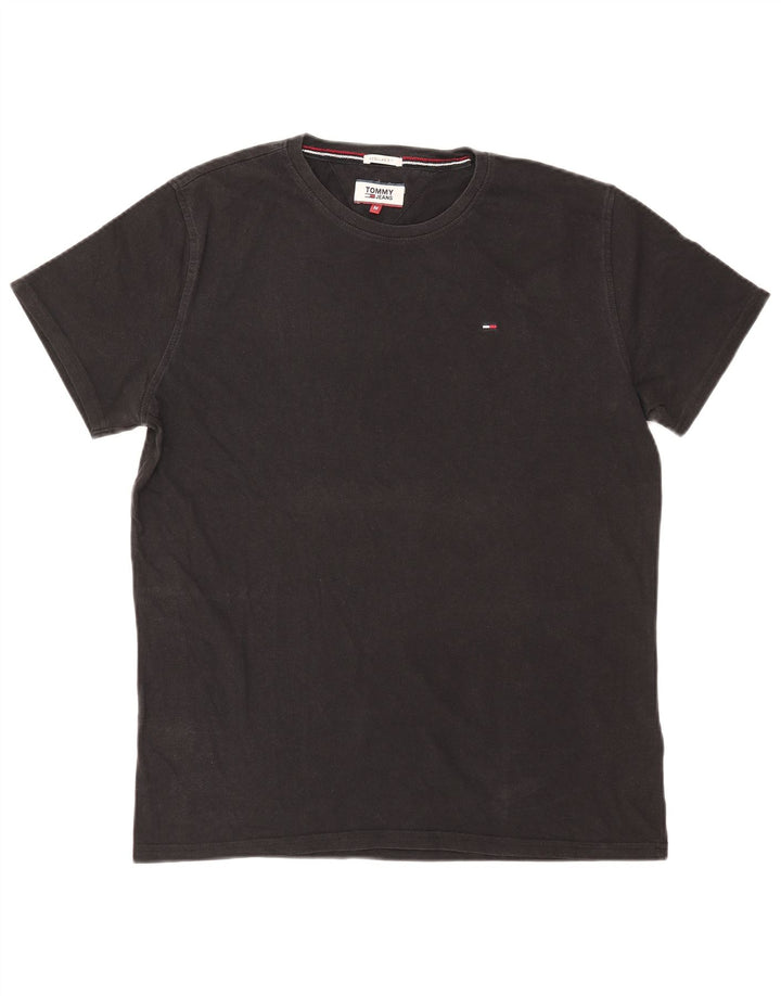 Tommy Hilfiger Herren-T-Shirt mit normaler Passform, mittelschwarze Baumwolle