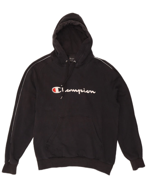 CHAMPION Herren-Kapuzenpullover mit Grafik, groß, aus schwarzer Baumwolle
