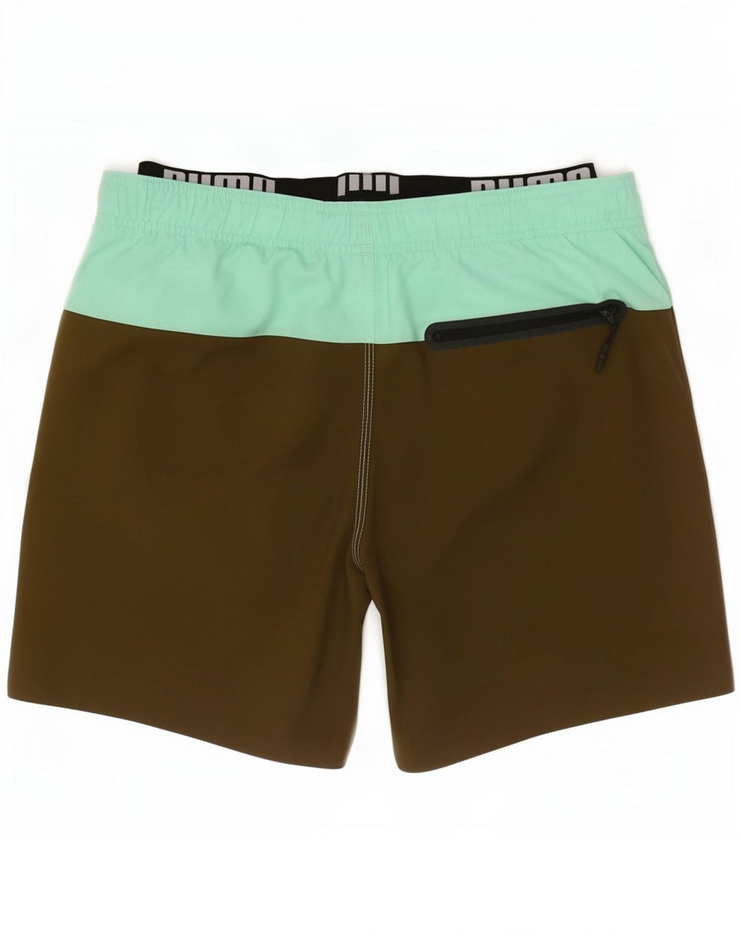 Puma Herren-Badeshorts mit Grafik, XS, Khaki, Farbblock-Polyester