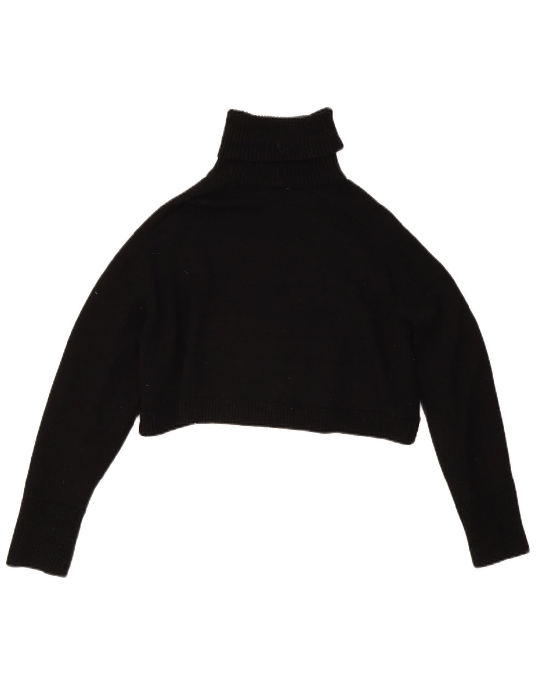 Zara Damen Crop Rollkragenpullover Pullover UK 14 Mittelschwarze Viskose