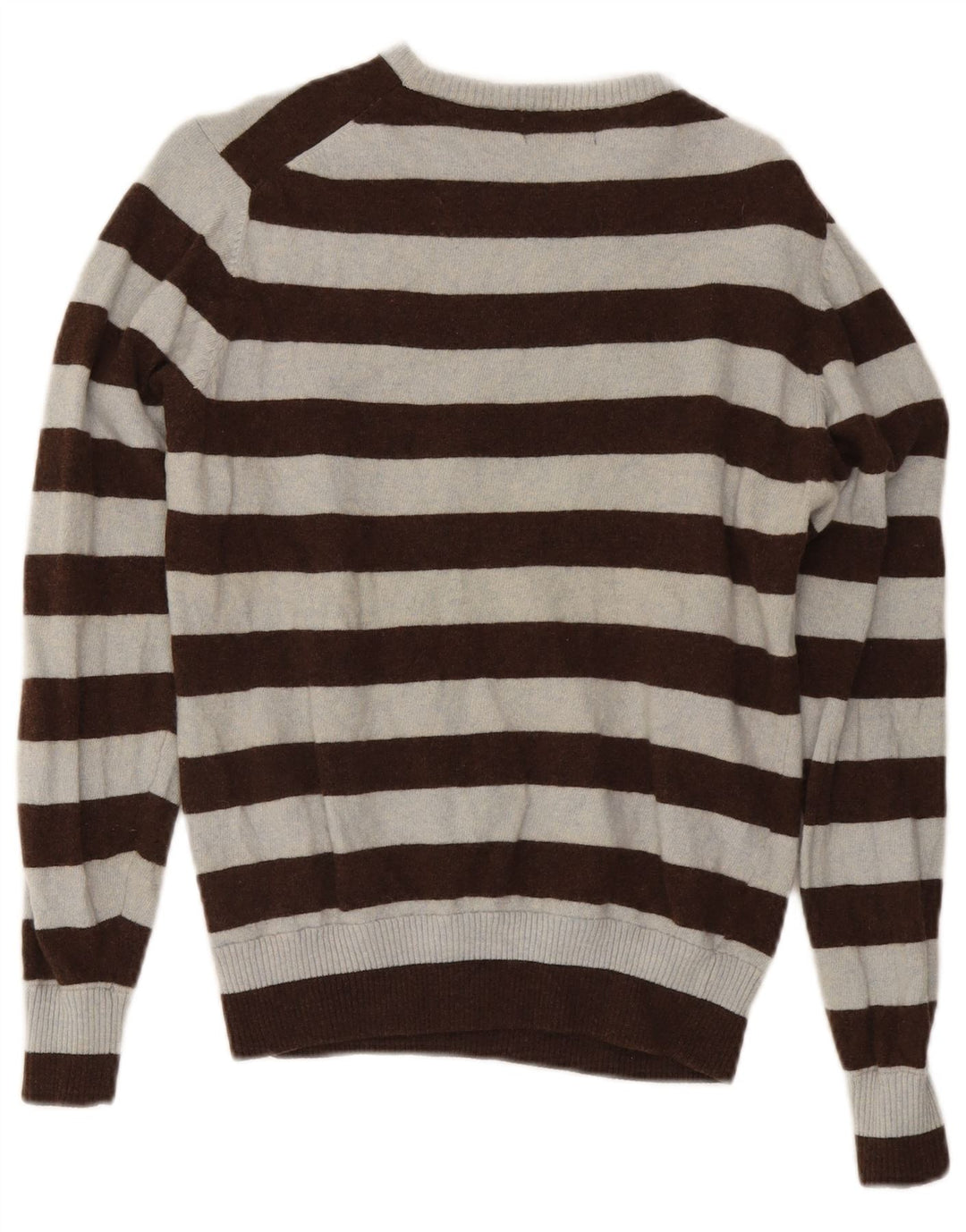 Kappa Damen-Pullover mit Rundhalsausschnitt, UK 14, mittelgrau gestreifte Wolle