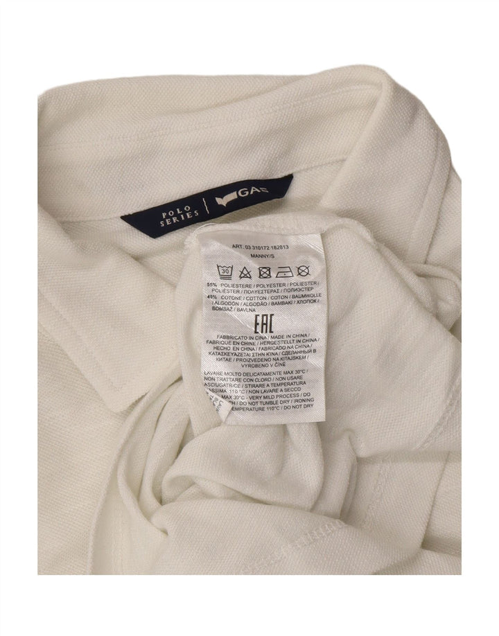 GAS Mens Polo Shirt Medium White Polyester