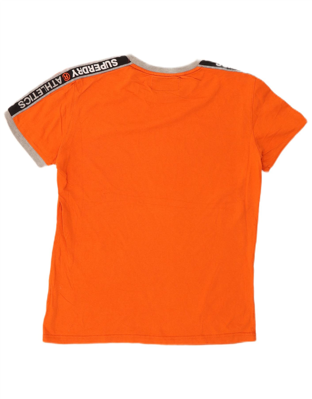 SUPERDRY Herren Grafik-T-Shirt-Oberteil aus mittelorangefarbener Colourblock-Baumwolle