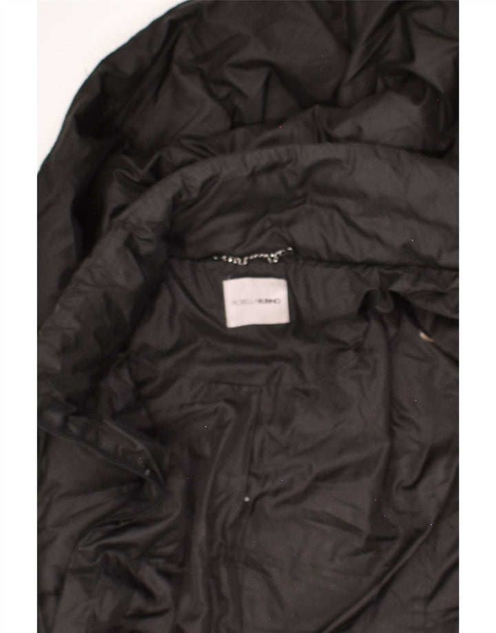 FIORELLA RUBINO Womens Hooded Padded Jacket UK 16 Large  Black Polyester | Vintage Fiorella Rubino | Thrift | Second-Hand Fiorella Rubino | Used Clothing | Messina Hembry 