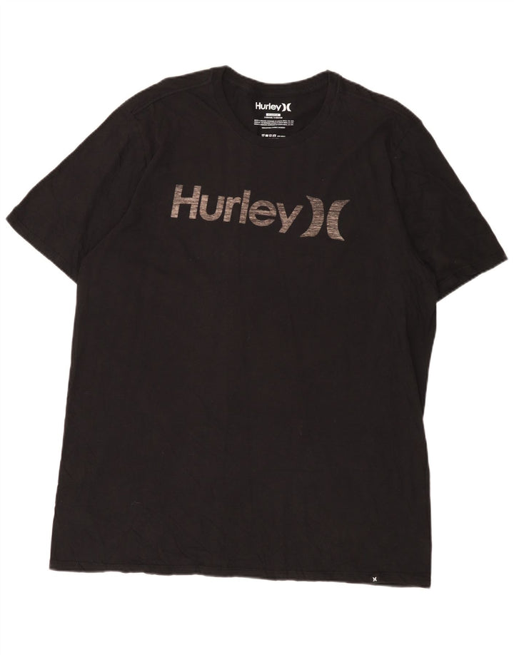 Hurley Herren Grafik-T-Shirt-Oberteil XL aus schwarzer Baumwolle