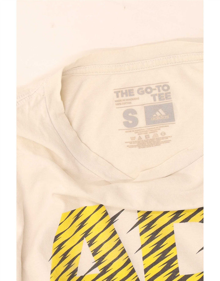 Adidas Herren Grafik T-Shirt Top Small Weiß Baumwolle
