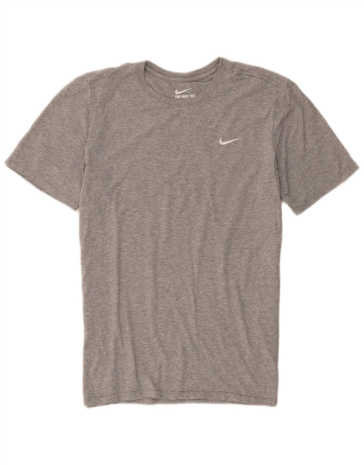 Nike Herren Athletic Cut T-Shirt-Oberteil aus mittelgrau gefleckter Baumwolle