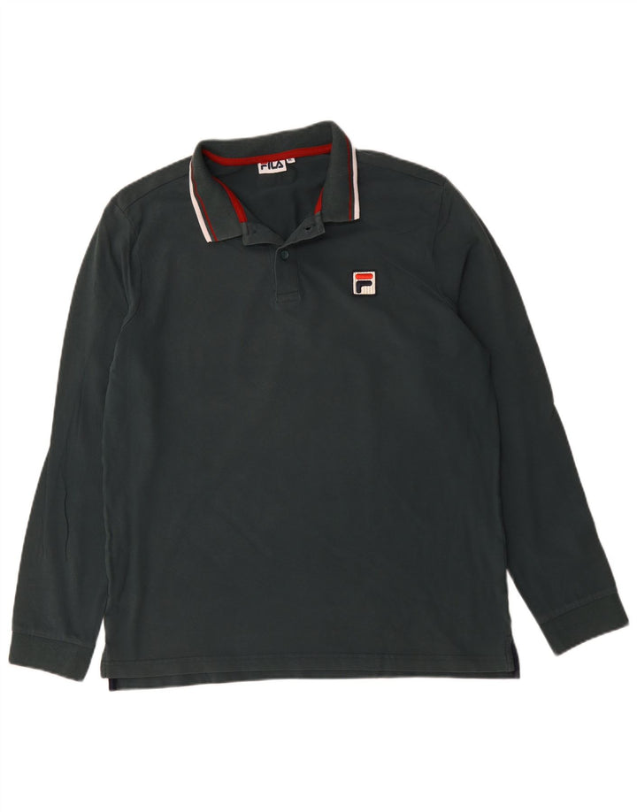 Fila Herren Langarm-Poloshirt XL Schwarz
