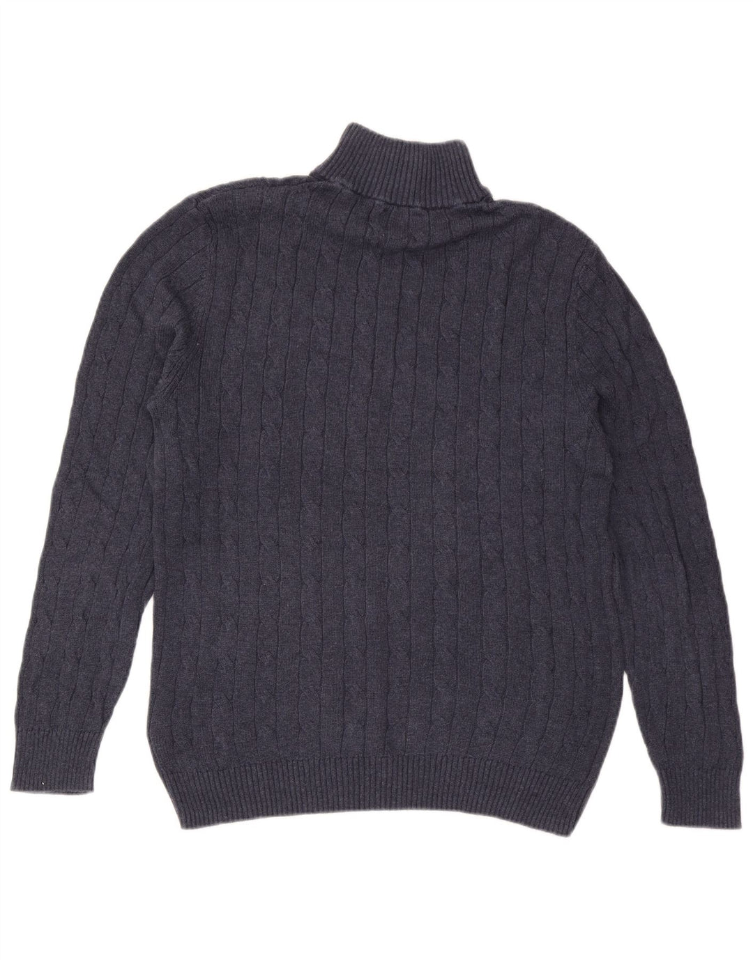 White Stuff Mens Zip Neck Jumper Sweater Medium Navy Blue Cotton