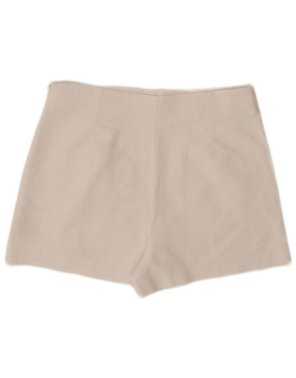 Zara Damen-Hotpants mit hoher Taille, XL, W32, weiße Baumwolle