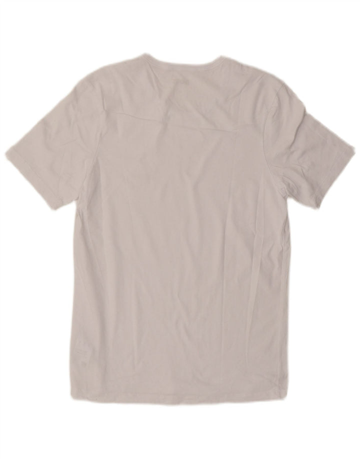 Hugo Boss Herren T-Shirt Top aus mittelweißer Baumwolle
