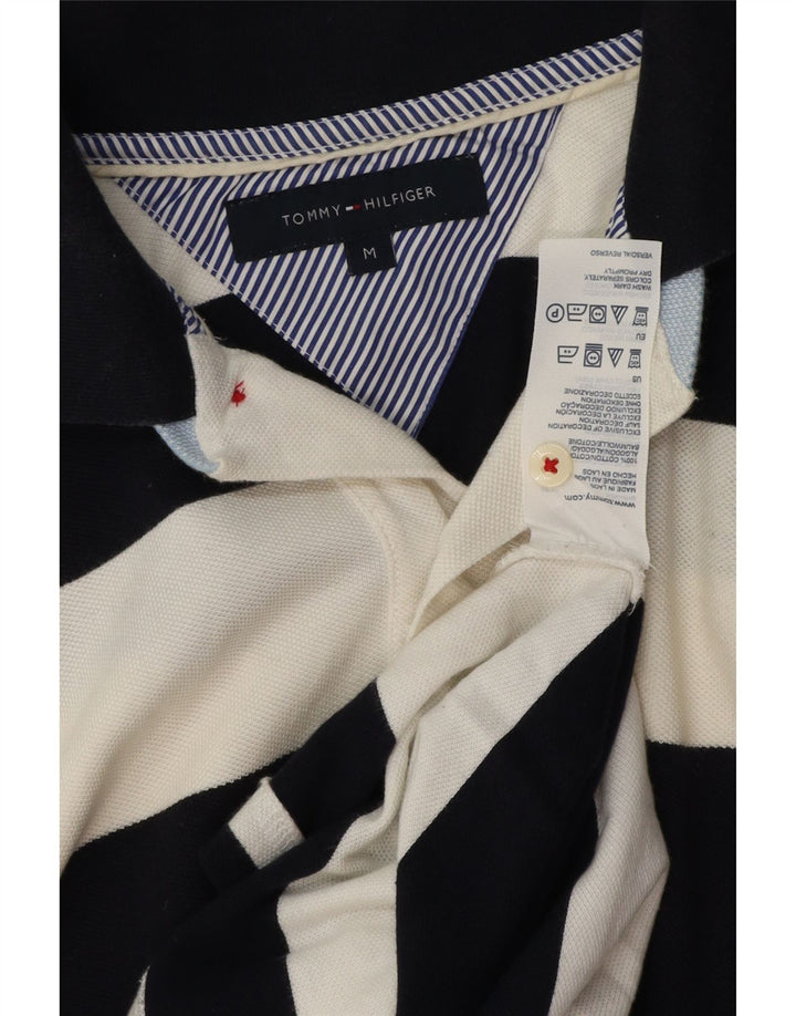 Tommy Hilfiger Herren-Poloshirt aus mittelblauer, gestreifter Baumwolle