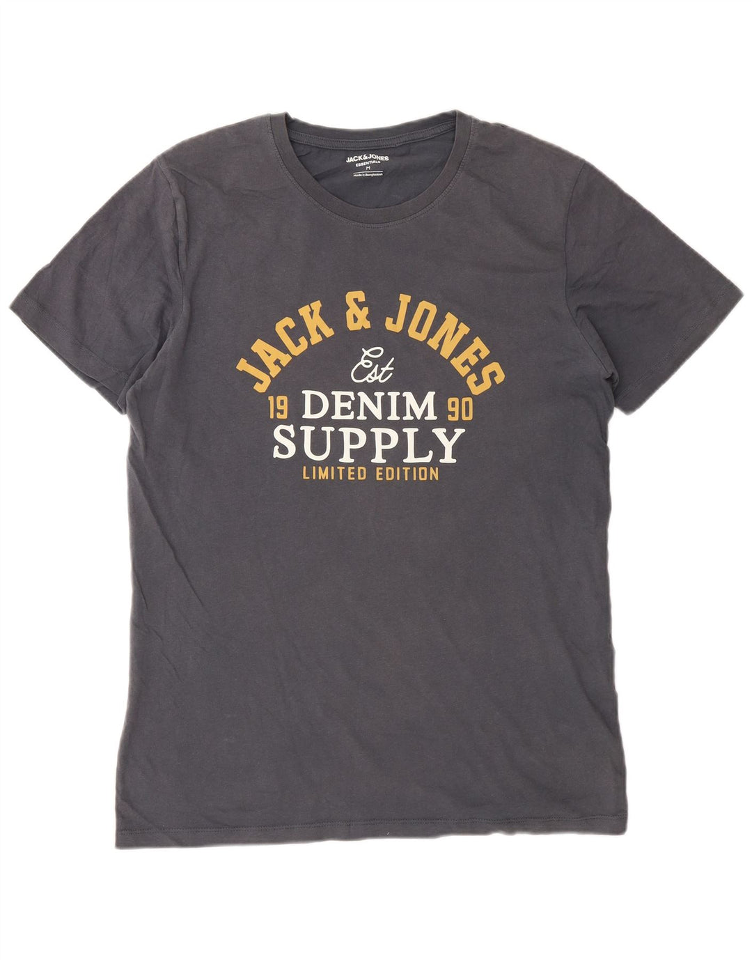 Jack & Jones Herren-T-Shirt mit Grafik, mittelgraue Baumwolle