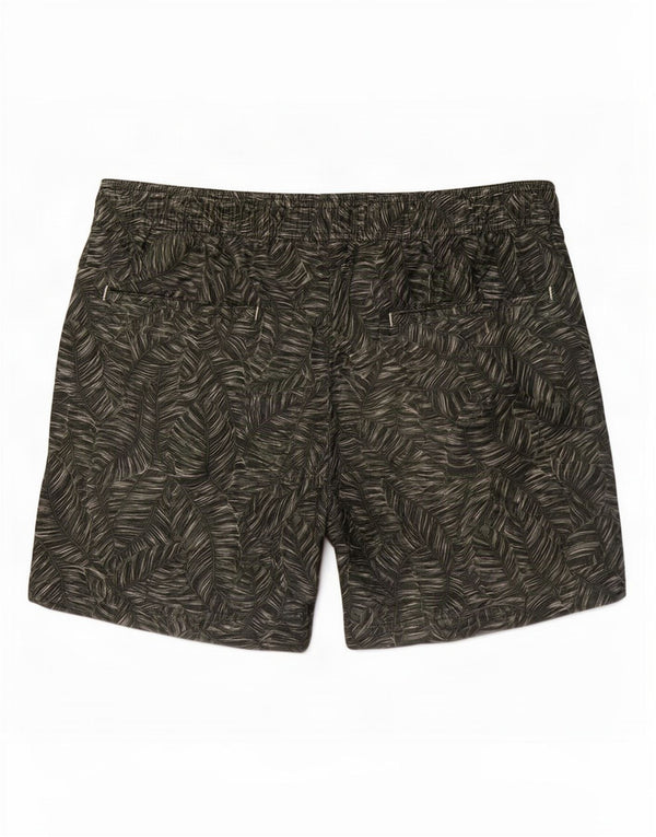 Reiss Herren-Badeshorts, klein, grünes Blumenmuster, Polyester