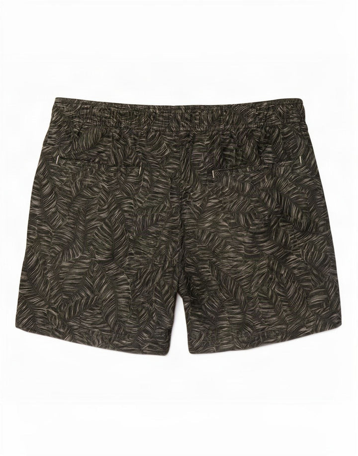 Reiss Herren-Badeshorts, klein, grünes Blumenmuster, Polyester