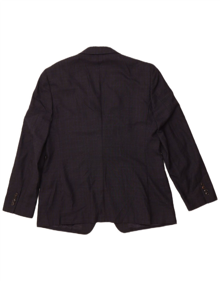 Reiss Herren-Blazer mit 1 Knopf, UK 42, XL, marineblau, kariert, Wolle