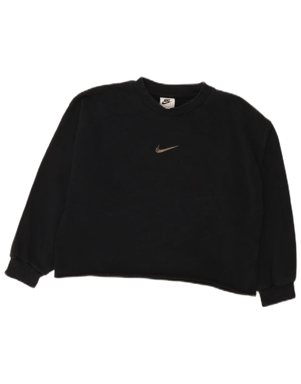Nike Mädchen Dri Fit Crop Sweatshirt Pullover 10–11 Jahre Medium Schwarz Baumwolle