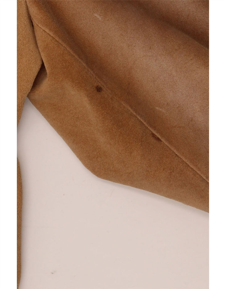 Barone Damen Wildlederjacke UK 10 Small Beige Leder