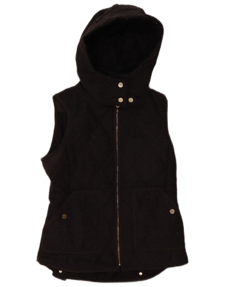 Massimo Dutti Damen-Steppweste mit Kapuze, UK 12, Mittelgrau, Polyester
