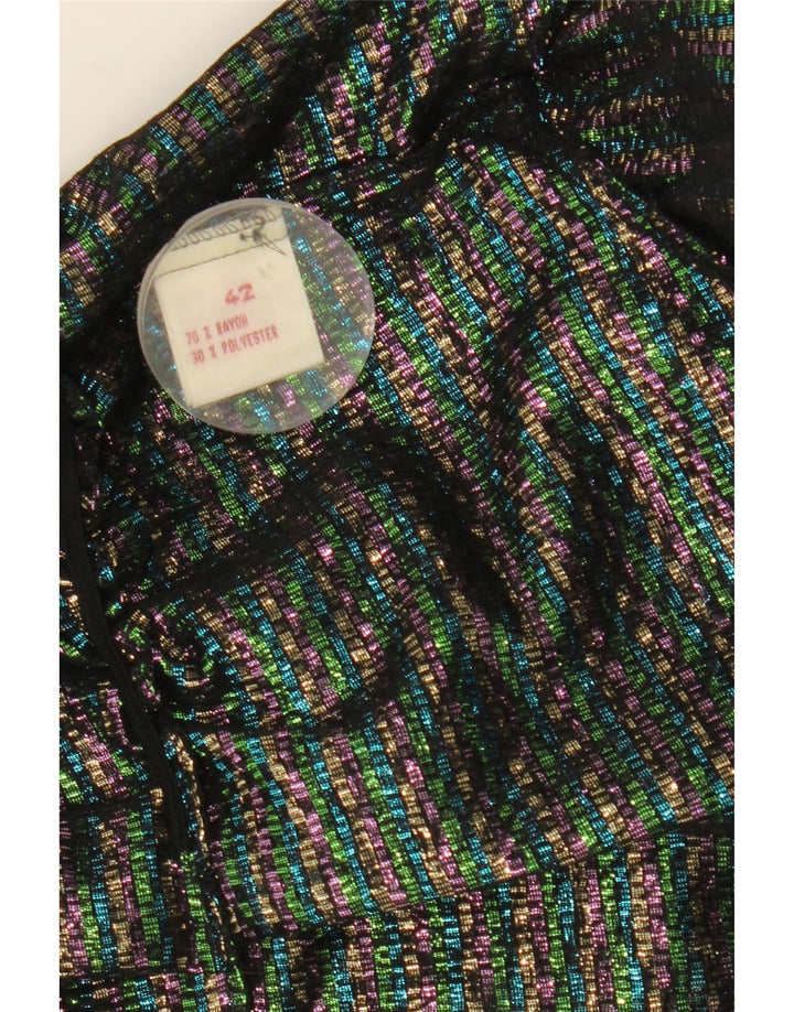 Vintage Damen Hemdbluse IT 42 Medium Mehrfarbig Geometrisch