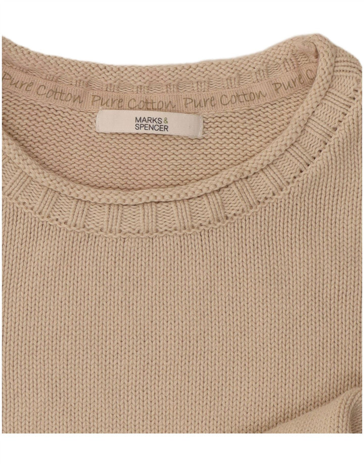 Marks & Spencer Damen-Pullover mit Rundhalsausschnitt, Gr. 10, Größe S, Beige