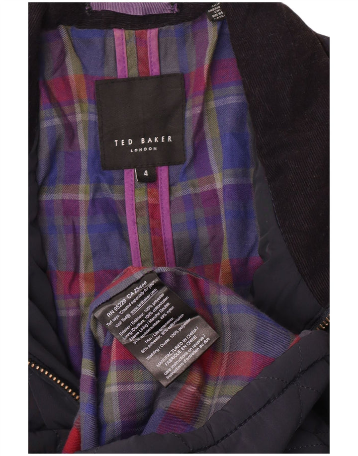 Ted Baker Steppjacke für Herren, Größe 4, groß, marineblaues Polyester
