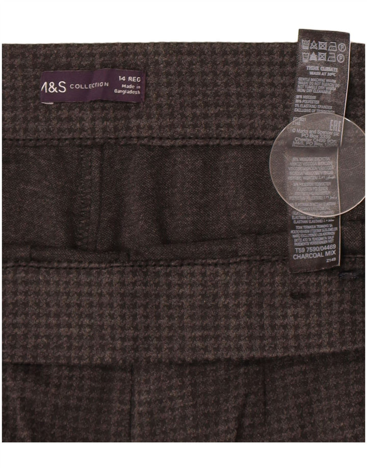Marks & Spencer Damenhose UK 14 Large W32 L28 Grauer Hahnentritt