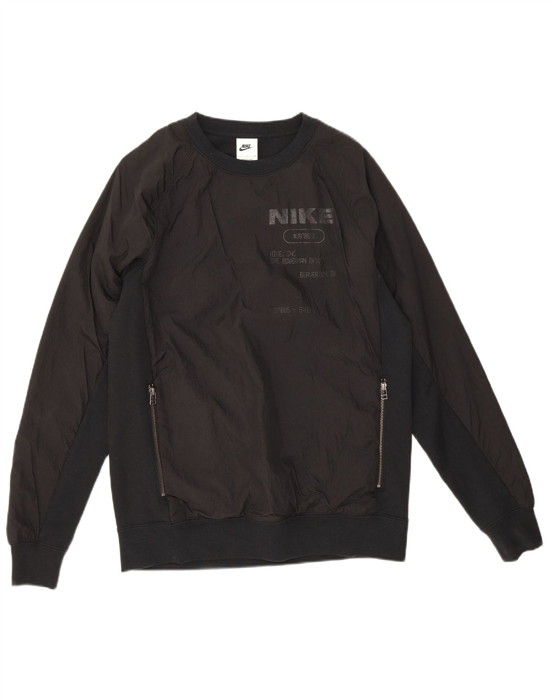 Nike Herren-Sweatshirt mit Grafik, Größe S, Schwarz, Polyamid
