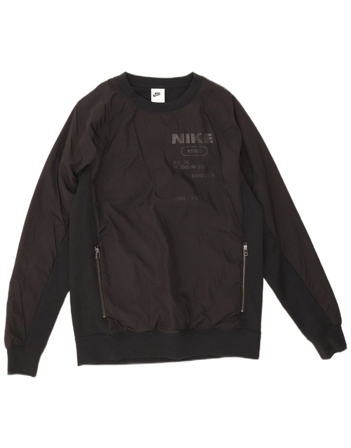 Nike Herren-Sweatshirt mit Grafik, Größe S, Schwarz, Polyamid