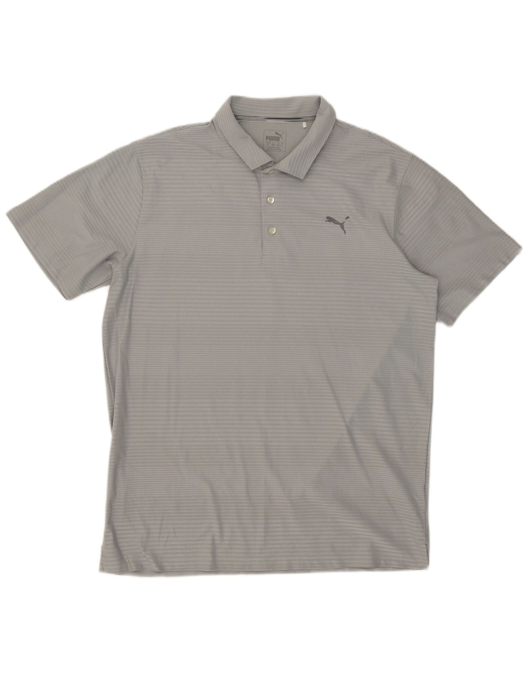 Puma Herren Poloshirt XL Grau Nadelstreifen Polyester