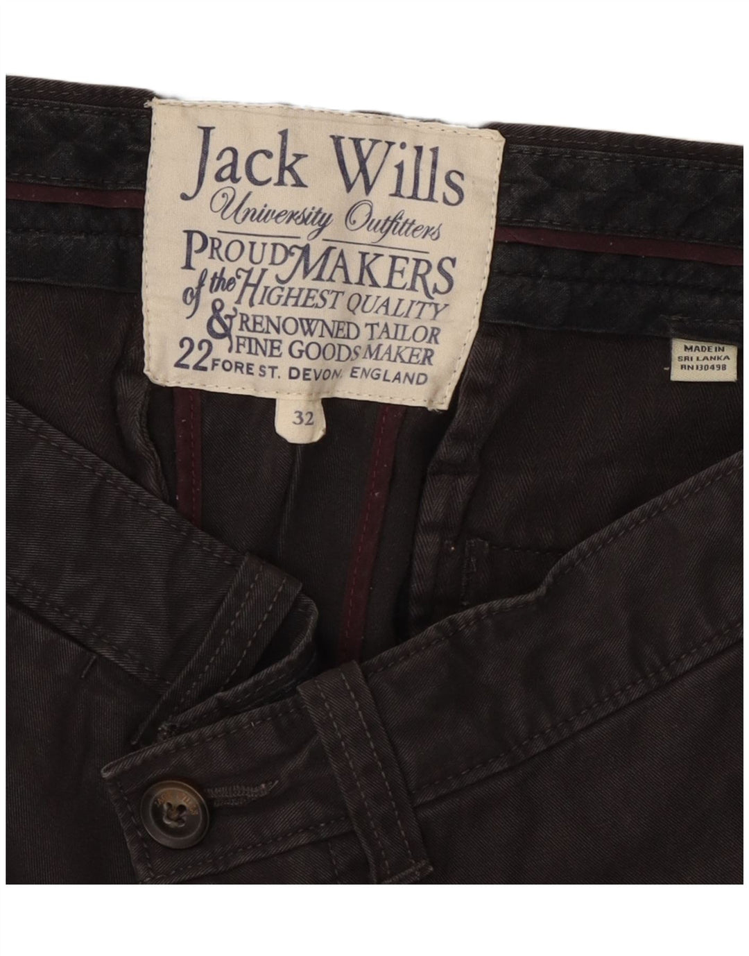 JACK WILLS Herren Chinoshorts W32 Mittelgrau