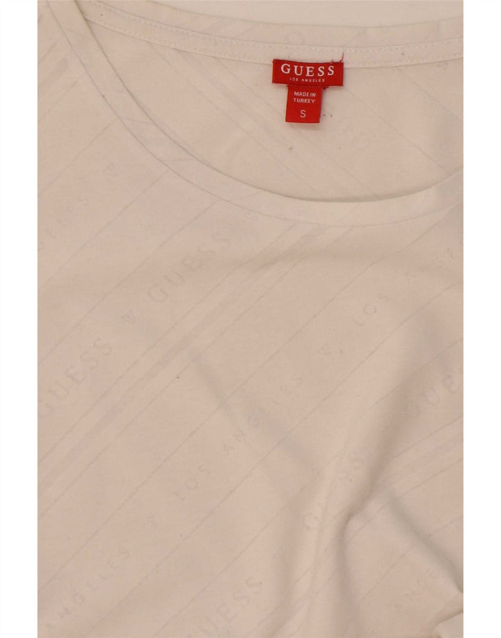 Guess Grafik-T-Shirt für Damen, UK 10, Größe S, gebrochenes Weiß
