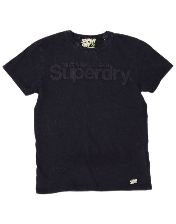 Superdry Mens Graphic T-Shirt Top Medium Navy Blue Cotton