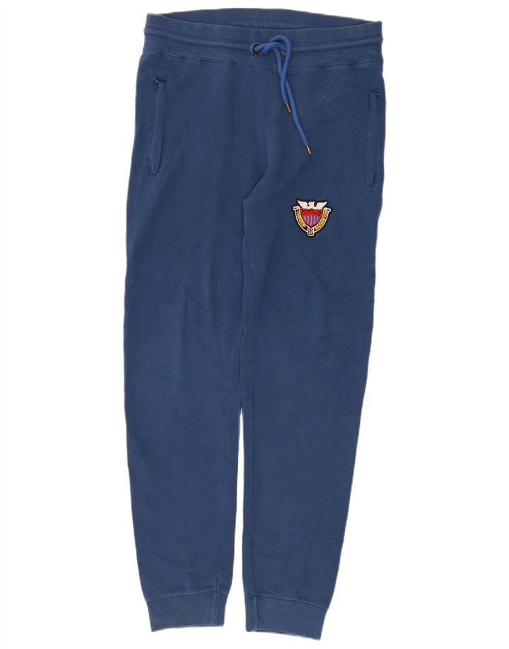 Franklin Marshall Herren-Trainingshose, Jogginghose, Größe S, Blau, Baumwolle