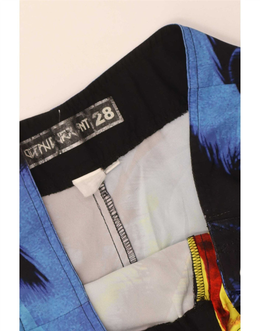 Vintage Herren-Badeshorts, klein, mehrfarbig, Farbblock, hawaiianisch