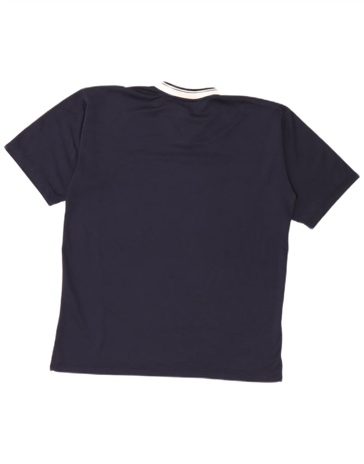 Fila Herren T-Shirt Top Small Marineblau Colourblock Polyester