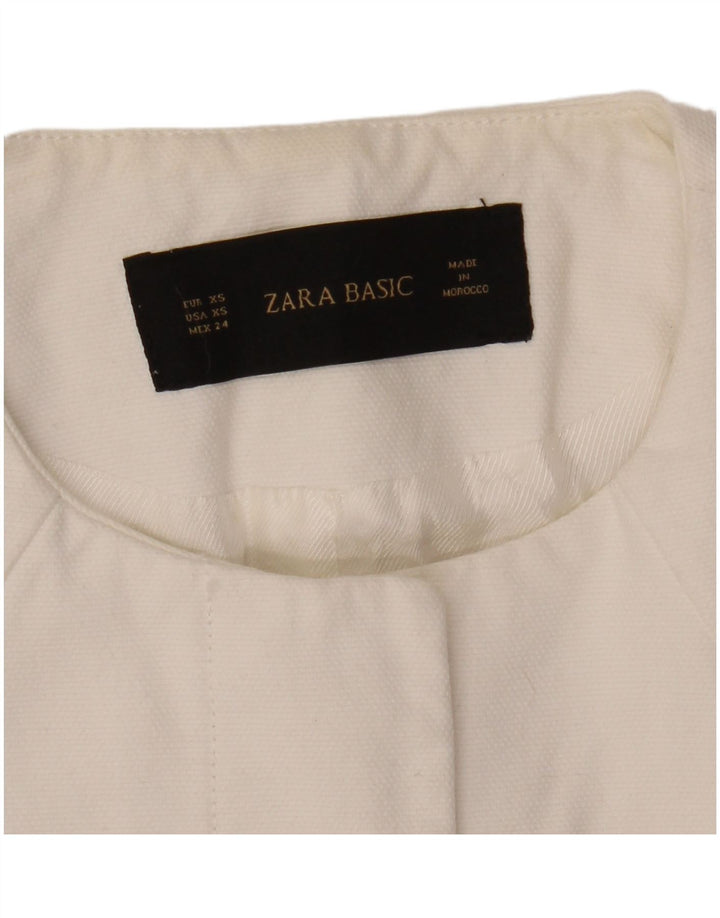 ZARA Damen Blazer Jacke UK 6 XS Weiß