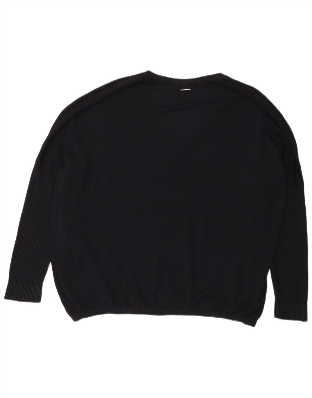 Dkny Damen-Pullover mit Grafik, übergroß, V-Ausschnitt, Gr. 14, Schwarz