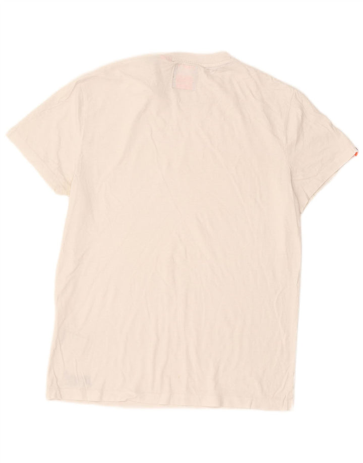 Superdry Herren T-Shirt-Oberteil aus mittelweißer Baumwolle