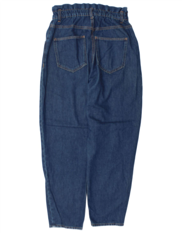 Zara Damen High Waist Tapered Jeans Medium W30 L27 Blau