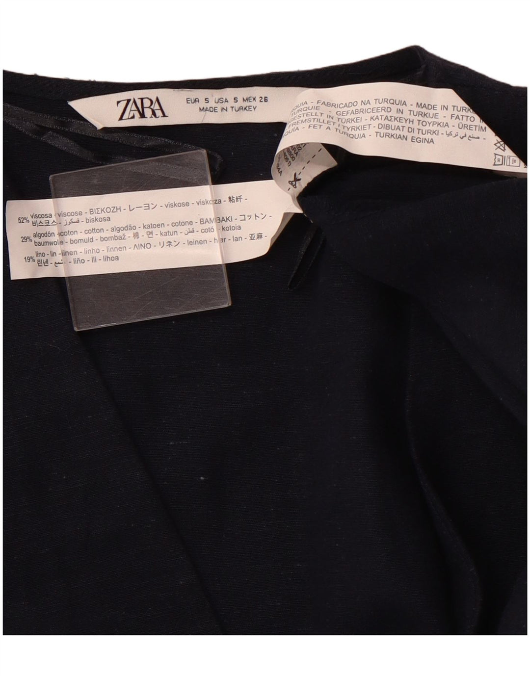 ZARA Damen Ärmelloses Maxikleid UK 10 Small Schwarz Viskose