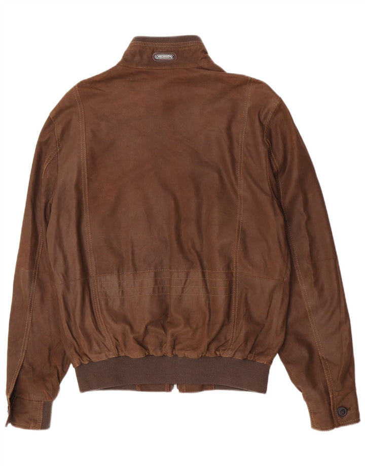 Milestone Herren Lederjacke UK 38 Mittelbraun