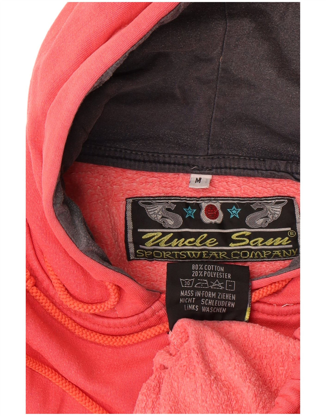 Uncle Sam Herren-Kapuzenpullover mit grafischem Reißverschluss, mittelrote Baumwolle