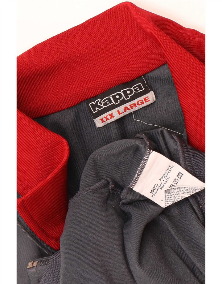 Kappa Herren-Trainingsanzug-Oberteiljacke 3XL Graues Colourblock-Polyester
