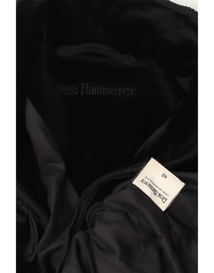 Resi Hammerer Womens Open Velvet Blazer Jacke EU 40 Mittelschwarze Baumwolle