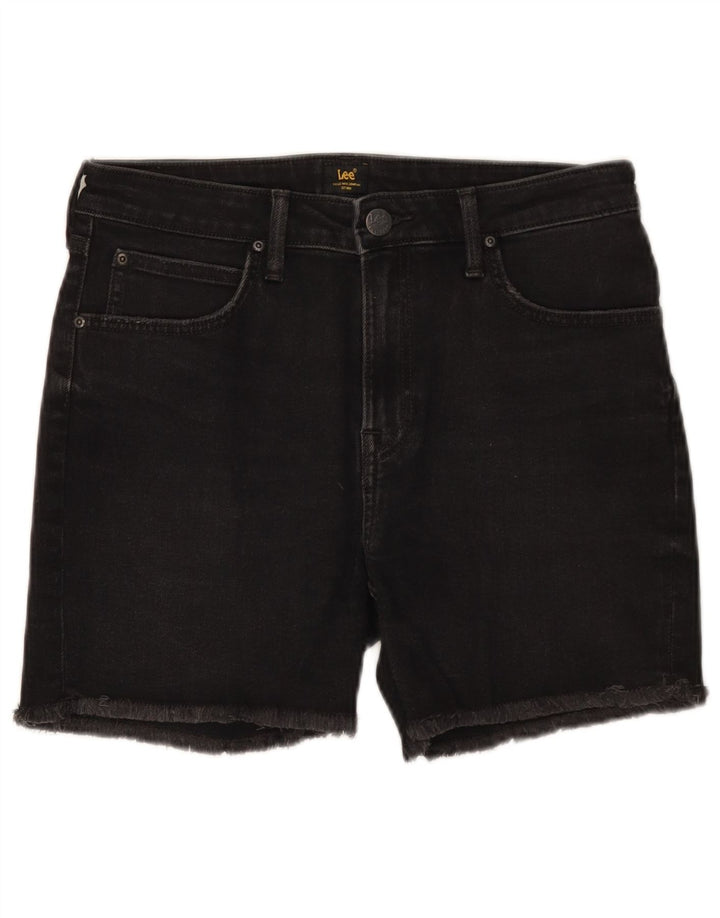 Lee Damen Boyfriend-Jeansshorts W27 Small aus schwarzer Baumwolle